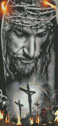 Diamentowa Mozaika 80x40cm Haft Diamentowy Jezus W Koronie Cierniowej