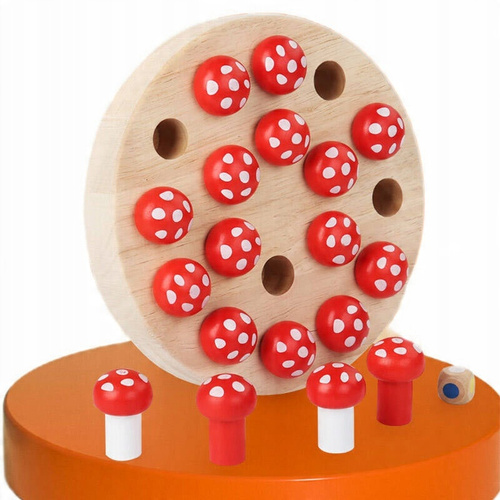 Norimpex Drewniana Układanka Gra Pamięciowa Dla Dzieci Rozwijająca Grzybki