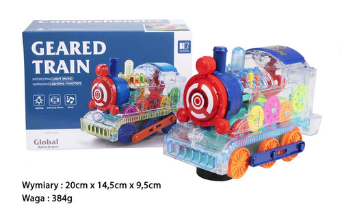 LOKOMOTYWA MALUCHA Z TRYBIKAMI PRZEZROCZYSTA ZE ŚWIATŁEM