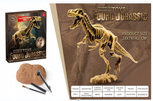 Skamielina Dinozaur Tyranozaur Wykopaliska Spękane Kości Zabawa Acheolog