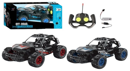 AUTO NA RADIO TERENOWE TRANSCENDER OFF-ROAD, pak 54
dwa kolory, zwrotny, gumowe opony, akumulatorek ładowany USB, amortyzatory
wymiary autka: 19,5 x 12,5 x 10 cm
wymiary pudełka: 14,5 x 11,5 x 25 cm