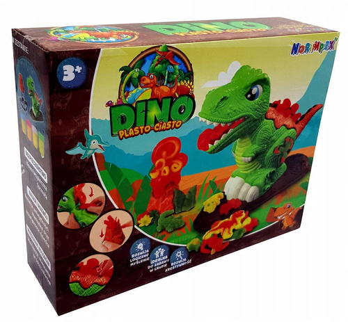 Dinozaur Zestaw Masa Plastyczna Wyciskarka + Wulkan Diy