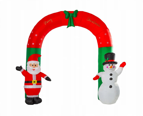Dmuchana Dekoracja Świąteczna Bożonarodzeniowa Brama Mikołaj Bałwan 240 Led