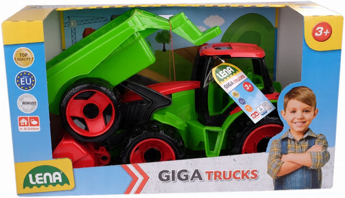 Ogromny Traktor Spychacz Xxl 107 Cm Z Ruchoma Łyżką + Przyczepa Lena