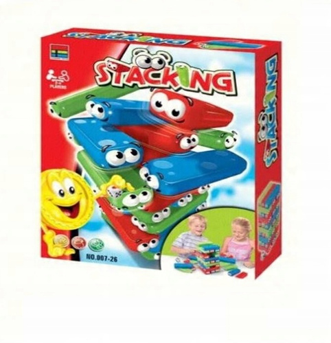 Układanka Chwiejąca Wieża Gra Zręcznościowa Składane Bloki Drewniana