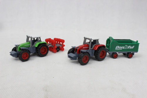 Zielony Traktor Farmera Z Przyczepą Zabawka Dla Dzieci