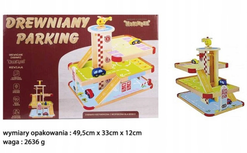 Parking drewniany garaż 3 auta helikopter winda