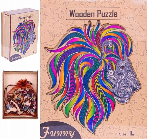 Drewniane Puzzle Dla Dorosłych Układanka Prezent Lew 183 Elementy