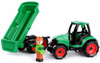 Traktor Z Przyczepką Autko Lena Trucks Zielony 38 Cm Zabawka Wytrzymała