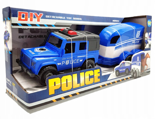 Policja Z Przyczepą Wóz Policyjny Zestaw Auto Koń Zestaw Do Rozkręcania