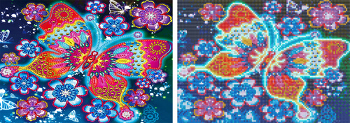 DIAMENTOWA MOZAIKA ŚWIECĄCA W CIEMNOŚCI MOTYLE