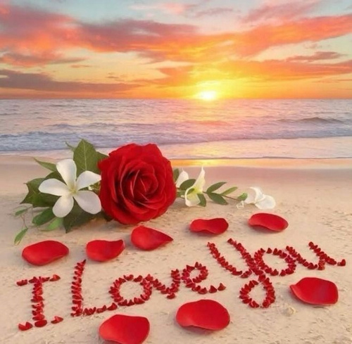 Diamentowa Mozaika Plaża Z Napisem I Love You 30x40 Cm Kreatywne Diamenty