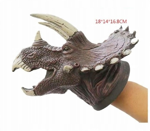Norimpex Gumowa Pacynka Na Rękę Głowa Dinozaura Z Rogami Zabawkowa