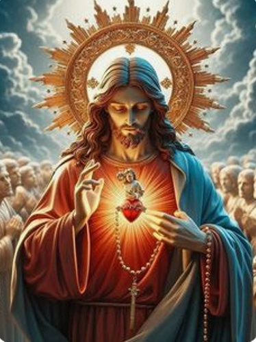 Diamentowa Mozaika Święty Jezus Miłosierny 30X40 Cm Kreatywne Diamenty