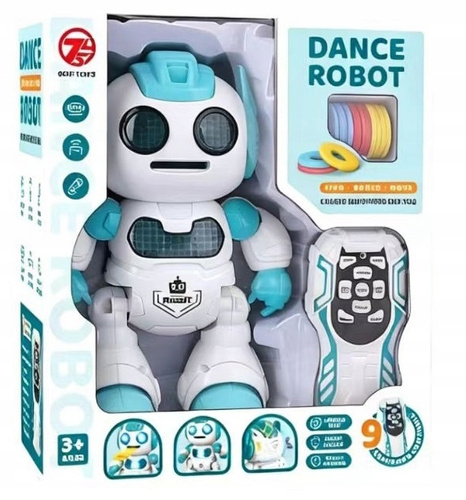Robot Tańczący Na Pilota Wystrzeliwujący Dyski Niebieski Interaktywny