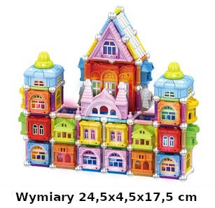 KLOCKI KONSTRUKCYJNE MAGNETYCZNE ZESTAW 78 SZT