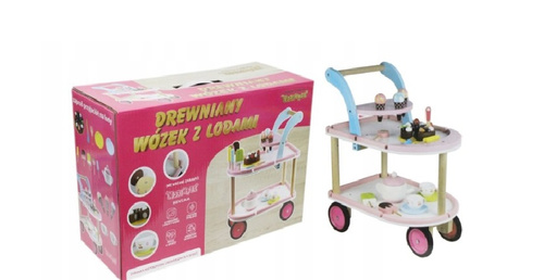 WÓZEK DREWNIANY Z LODAMI