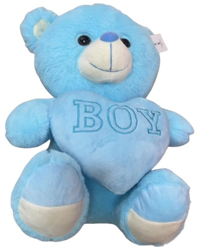 PLUSZ MIŚ NIEBIESKI Z SERDUSZKIEM BOY, pak 70 
zabawka pluszowa 35 cm,