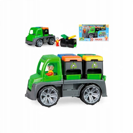 LENA POJAZD DO RECYCLINGU AUTO + 2 KONTENERY NA ŚMIECI