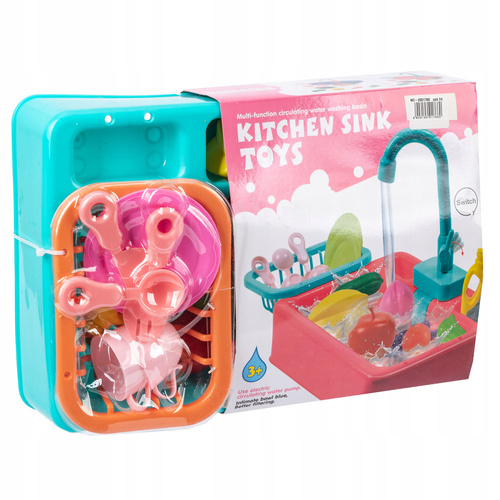 Zlewozmywak Z Pompką Na Wodę Oraz Naczyniami I Owocami