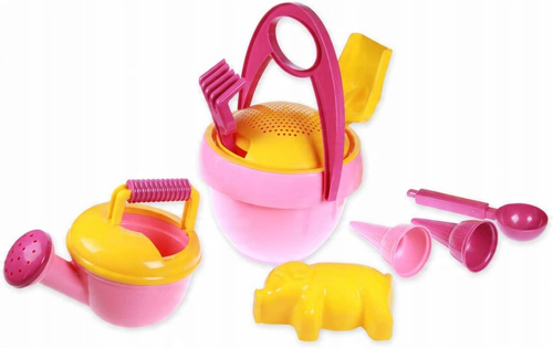 Lena Zestaw Zabawki Do Piasku Piaskownicy 10 Elementów Różowy