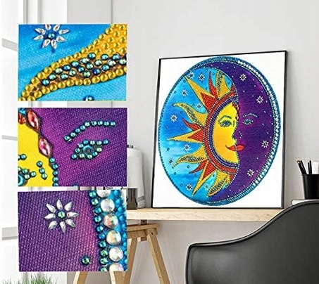 Diamentowa Mozaika Mandala Twarz Słońce 30x40