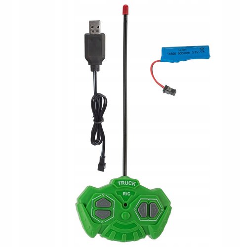 zasilanie, akumulator + 2xR do pilota (nie dołaczone) , jazda w 4 kierunkach.