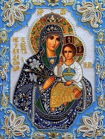 Diamentowa Mozaika Święta Maryja Ikona Religijna 30X40 Cm