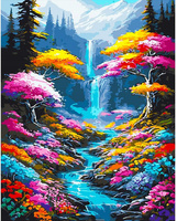 Diamentowa Mozaika Wodospad I Rzeka Przez Las Haft Kreatywny 30x40 Cm