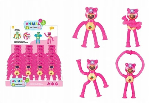 Miś Z Przyssawkami I Kończynami Rurkami Antystresowy Świecąca Głowa