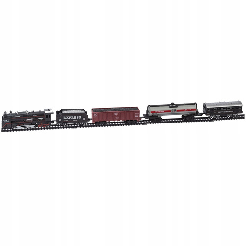 POCIĄG KOLEJKA Z 4 WAGONAMI ZABAWKA DUŻA LOKOMOTYWA CIUCHCIA TOR