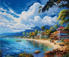 Diamentowa Mozaika Plaża Wybrzeże Domki 30X40 Cm Kreatywne Diamenty