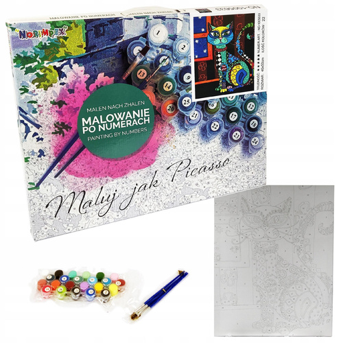 Malowanie Po Numerach 40 X 50 Cm Kot Abstrakcja