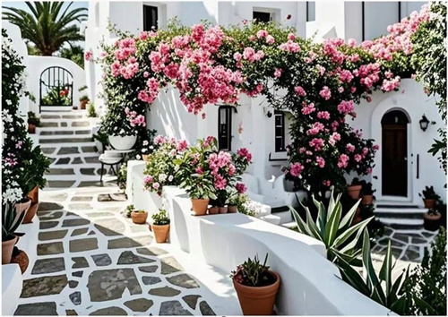 Diamentowa Mozaika Patio Czarno Białe Z Kwiatami 30x40Cm Kreatywne Diamenty