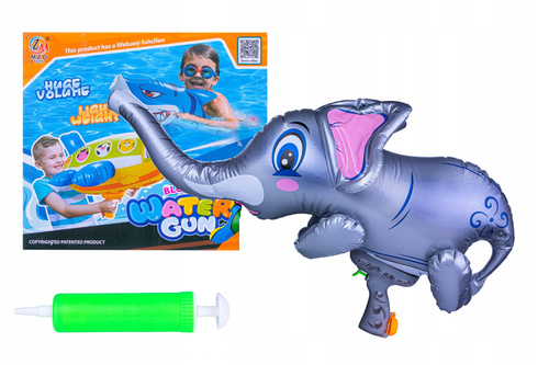 Pistolet Na Wodę Zabawka Dmuchana 2w1 Ogromna Pompowana Słoń