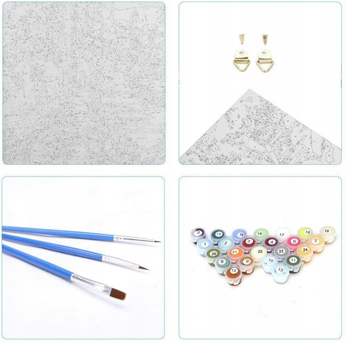 Malowanie Po Numerach Kolorowy Tyranozaur 50X40 Cm Z Ramą Kreatywne