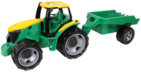 TRAKTOR LENA Z PRZYCZEPĄ KARTON SZARY PAK 1