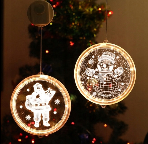 WITRAŻ ŚWIĄTECZNY LED MIKOŁAJ I DZWONECZEK