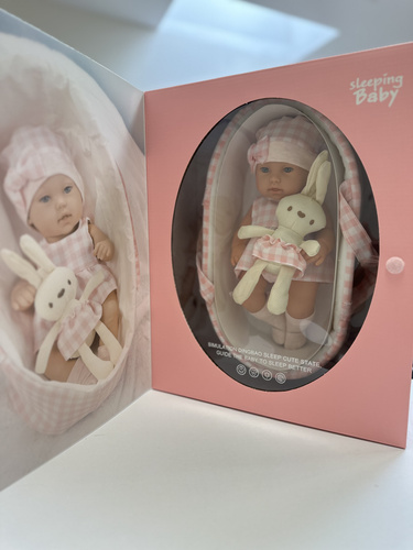 Lalka Niemowlak 33 cm z Pluszowym Króliczkiem w Nosidełku