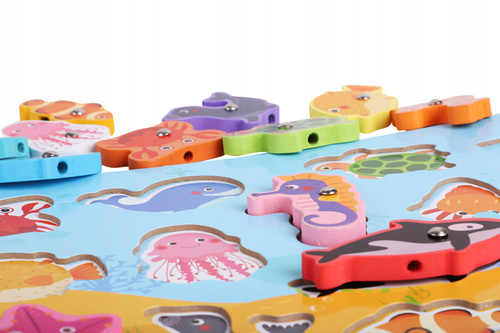 NORIMPEX GRA ŁOWIENIE RYBEK, DINOZAURÓW Z WĘDKĄ DREWNO