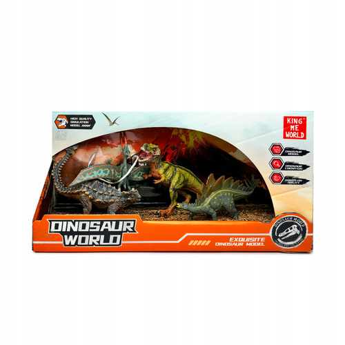 Zestaw 4 Figurek Dinozaurów W Dioramie Dinosaur World
