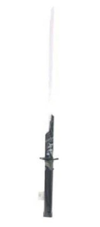 MIECZ ŚWIETLNY KATANA CZERWONY KOLOR ŚWIATŁA, pak 144/72
miecz skręcany, świecących w kolorze czerwonym. Wymagane baterie (nie zawarte w zestawie)
Wymiar: 3 x 2 x 82 cm
