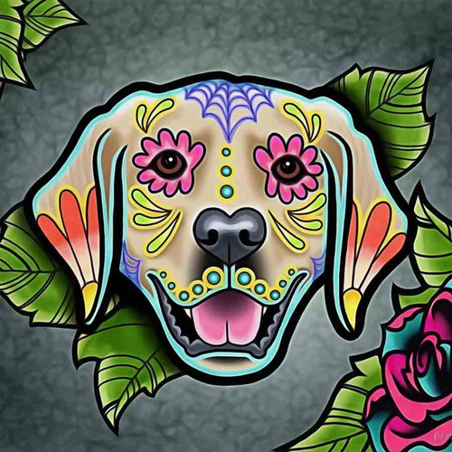 Diamentowa Mozaika Mandala Pies Portret Labrador 30x40 Haft