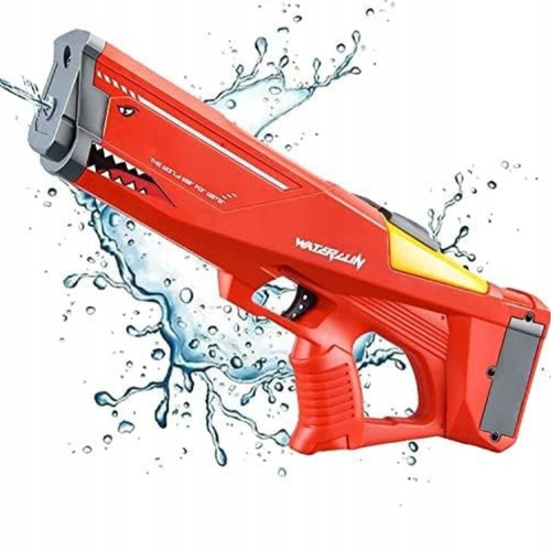 Pistolet Na Wodę Duży Rekin Czerwony Pojemność 500ml Zasięg 6-8 Metrów