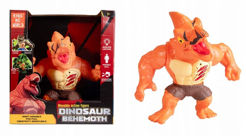 Figurka Behemot Pomarańczowy Pterodaktyl Antystresowa Z Efektami Świ/Dźw