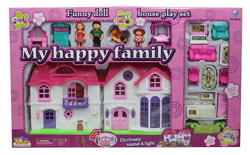 DOMEK DLA LALEK HAPPY FAMILY PIĘTROWY ZE ŚWIATŁEM ROZŁOŻONY /10
Wymiary op 73x7,5x44,5 cm
Waga 1,278 kg