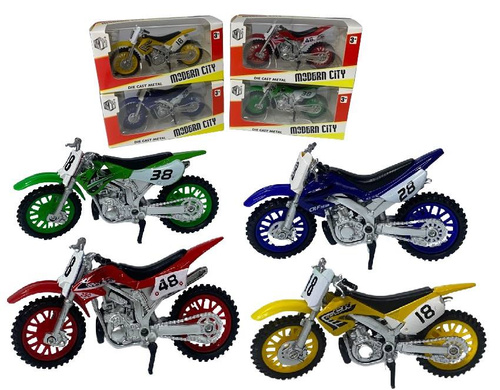 MOTOR TERENOWY MODERN CITY W PUDEŁKU pak 288/144 
cztery różne kolory, motor zamknięty w osobnym pudełu.
wymiar pudełka: 14,5 x 6 x 7 cm