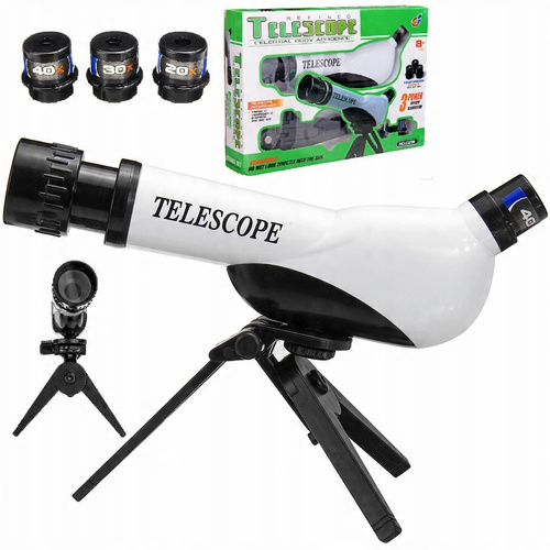 Teleskop Do Obserwacji Nieba Dla Dzieci - Powiększenie 20X, 30X, 40X