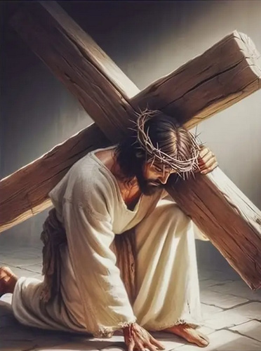 Diamentowa Mozaika Upadek Jezusa Na Drodze Krzyżowej 30X40 Cm Kreatywne