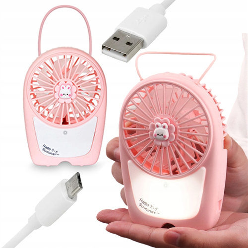 Wiatraczek Ręczny Mały Wentylator Z Zawieszką Poręczny Ładowany Usb Fan